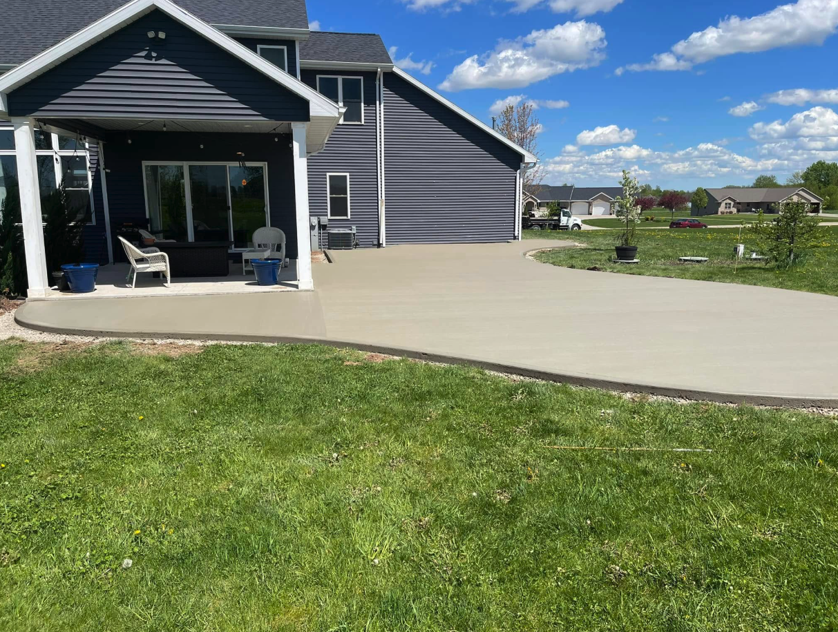 Large finished concrete patio by N&C Concrete in Green Bay